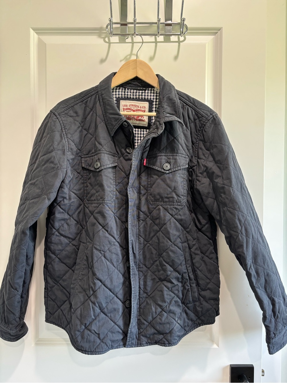 Levi's Quilted Lightweight Shirt Jacket in Navy Blue